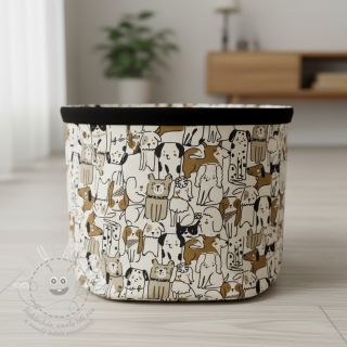 Dekorační látka Linenlook Dogs natural