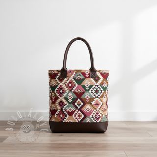 Dekorační látka jacquard Kilim fuchsia vert