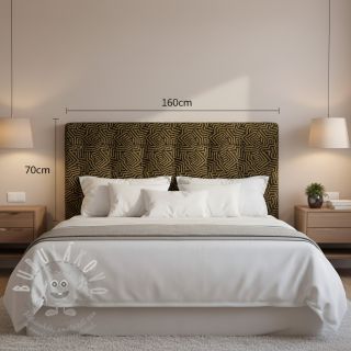 Dekorační látka jacquard Mesopotamie noir jaune