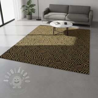 Dekorační látka jacquard Mesopotamie noir jaune