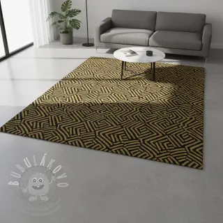 Dekorační látka jacquard Mesopotamie noir jaune