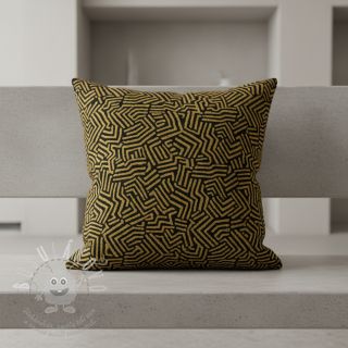 Dekorační látka jacquard Mesopotamie noir jaune