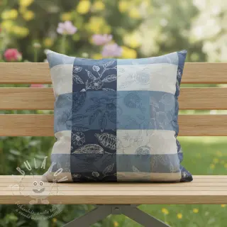 Dekorační látka FRENCH TABLE CLOTH JACQUARD Cabosse allover indigo