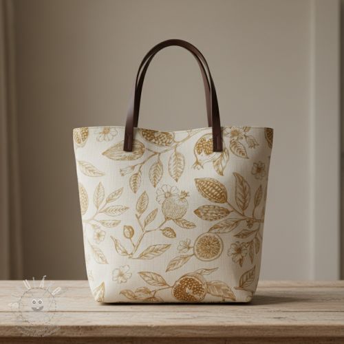 Dekorační látka RUSTIC VINTAGE PRINT Granata peanut