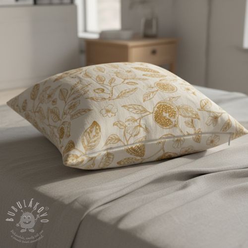 Dekorační látka RUSTIC VINTAGE PRINT Granata peanut