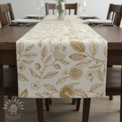 Dekorační látka RUSTIC VINTAGE PRINT Granata peanut