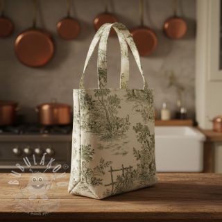 Dekorační látka RUSTIC VINTAGE PRINT Gabrielle kaki