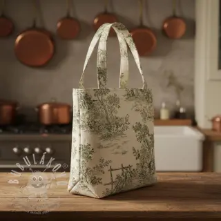 Dekorační látka RUSTIC VINTAGE PRINT Gabrielle kaki