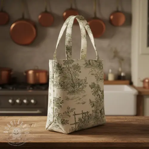 Dekorační látka RUSTIC VINTAGE PRINT Gabrielle kaki