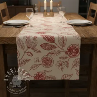 Dekorační látka RUSTIC VINTAGE PRINT Granata groseille