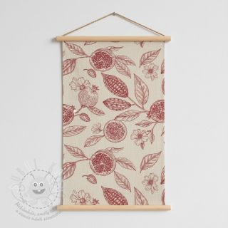 Dekorační látka RUSTIC VINTAGE PRINT Granata groseille