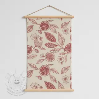 Dekorační látka RUSTIC VINTAGE PRINT Granata groseille