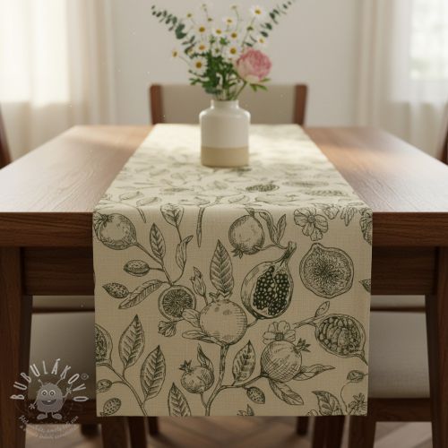 Dekorační látka RUSTIC VINTAGE PRINT Granata kaki