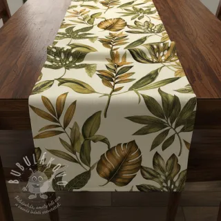 Dekorační látka premium Linenlook Botanic Bold Leaf digital print