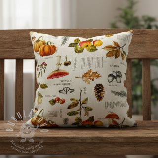 Dekorační látka premium Linenlook Fall Harvest Recipe digital print