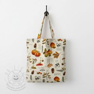 Dekorační látka premium Linenlook Fall Harvest Recipe digital print