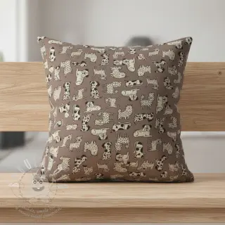Dekorační látka Linenlook premium Dog Wildlife Art