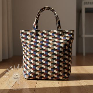 Dekorační látka Linenlook premium Cube Illusion Art