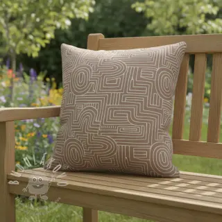 Dekorační látka Linenlook premium Curve Maze Line