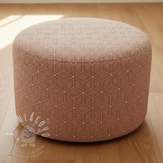 Dekorační látka Linenlook Blocks 3D Illusion cherry