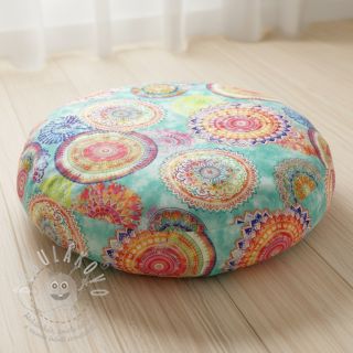 Dekorační látka s teflonovou úpravou MANDALA WATERCOLOUR GREEN