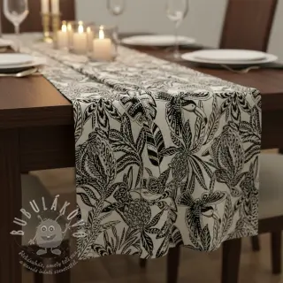 Dekorační látka jacquard Fortuna blanc