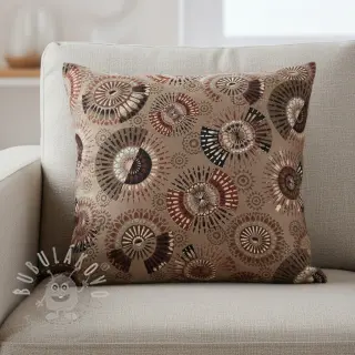 Dekorační látka jacquard Mandala Circle Sun