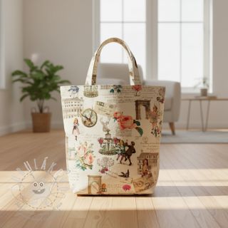 Dekorační látka premium Linenlook Poetry Romantic Scene digital print