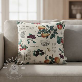 Dekorační látka premium Linenlook Redfruit Jam Recipe digital print