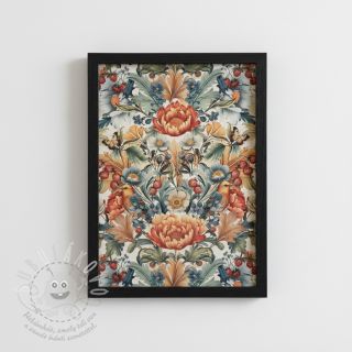 Dekorační látka premium Linenlook Bloom Fruit Paradise digital print