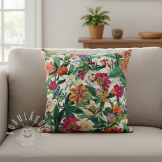 Dekorační látka premium Linenlook Flashy Floral Party digital print