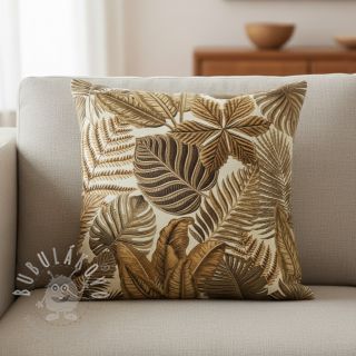 Dekorační látka premium Leaf Embroidery digital print