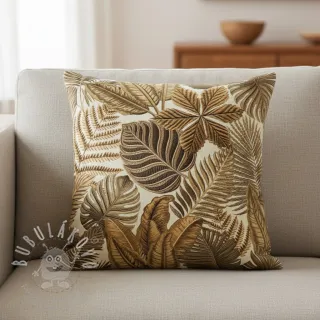 Dekorační látka premium Leaf Embroidery digital print