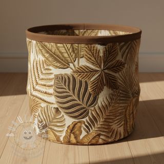 Dekorační látka premium Leaf Embroidery digital print