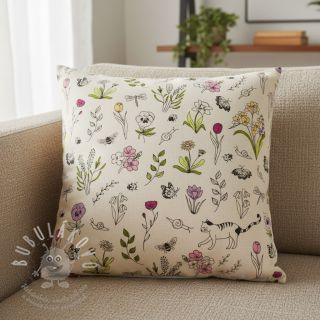 Dekorační látka Linenlook Spring Doodle Time