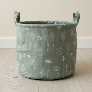 Dekorační látka Linenlook Fine Fragile Flower old green