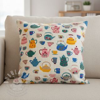 Dekorační látka premium Happy Teapot Party