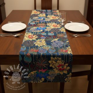 Dekorační látka jacquard Opium allover bleu