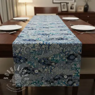 Dekorační látka jacquard Nuage allover bleu