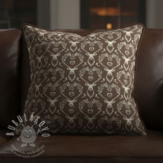Dekorační látka jacquard DOUBLE FACE Landhaus Deer Heart taupe