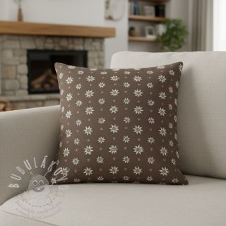 Dekorační látka jacquard DOUBLE FACE Landhaus Edelweiss taupe