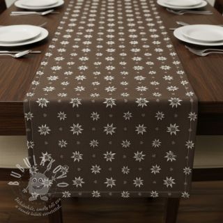 Dekorační látka jacquard DOUBLE FACE Landhaus Edelweiss taupe