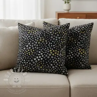 Dekorační látka jacquard Flower Mix Sprinkle metallic deluxe
