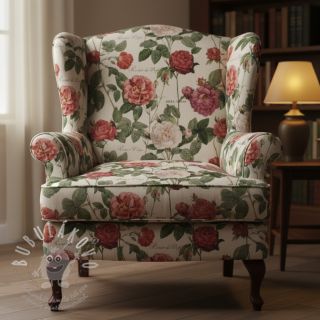 Dekorační látka Linenlook premium Vintage Rose Garden digital print