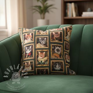 Dekorační látka Cats Golden Age digital print