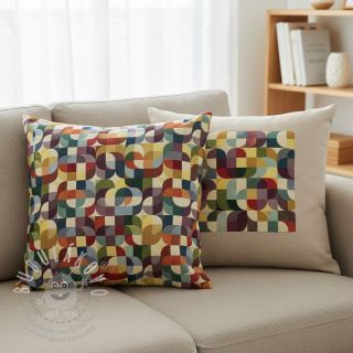 Dekorační látka GOBELIN Graphic retro shapes