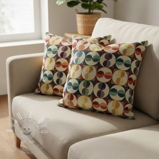 Dekorační látka GOBELIN PREMIUM Graphic square circle