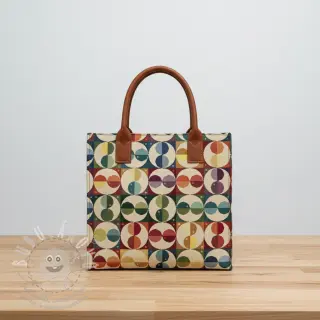 Dekorační látka GOBELIN PREMIUM Graphic square circle