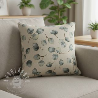 Dekorační látka Linenlook Eucalyptus watercolour branch