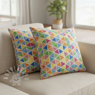 Dekorační látka premium Rainbow triangle